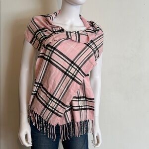 Pink and Black Plaid Scarf